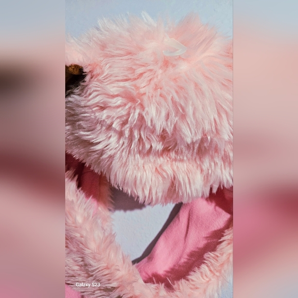 Vintage PINK Kitty Cat Fuzzy Cosplay Cozy Winter HatScarf Combo Ears Claws Adult - Picture 13 of 16
